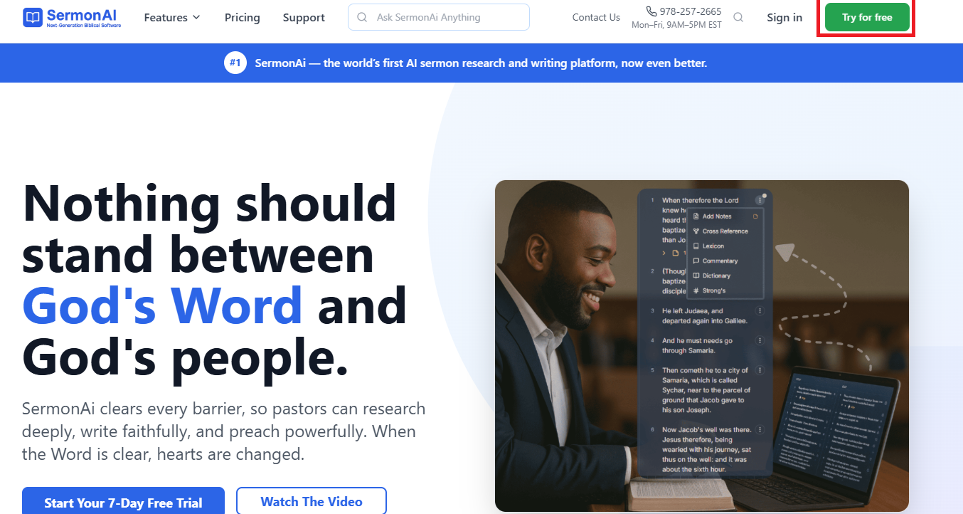 Step 1: Click 'Try for free'