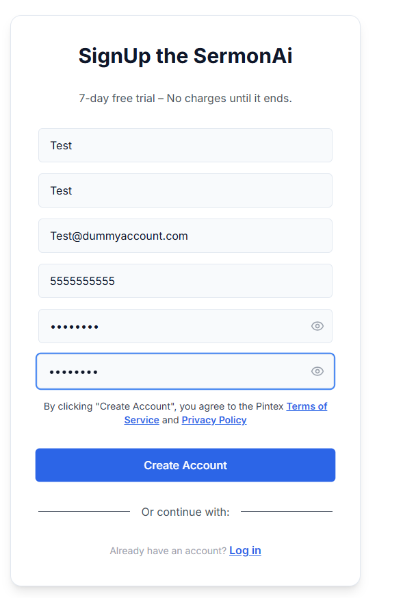 Step 3: Enter account information