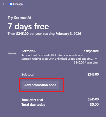 Step 4: Apply your GUF promo code (1 of 2)