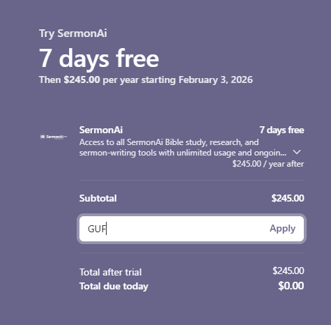 Step 4: Apply your GUF promo code (2 of 2)